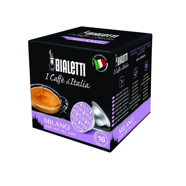 Bialetti Milano Espresso Capsules, 64 Count