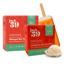 Natural Shampoo and Conditioner Set, Solid Shampoo and Conditioner Bars with Essential Oils, Eco Friendly, Sulfate Free, Paraben Free, Made in Canada Products, Pack of 2, Dreams Orange Creamsicle