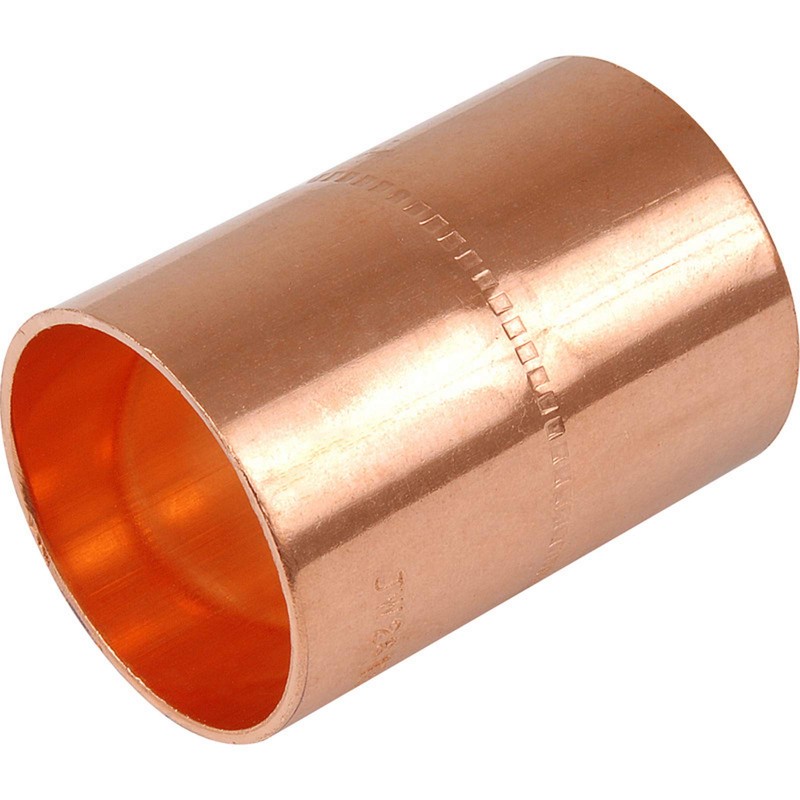 End Feed 22mm Copper Pipe Straight Couplings - Pack of
