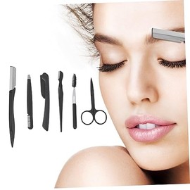 6pcs Eyebrow Razor Kit for Grooming Travel-Friendly Stainless Steel Comb Brush Set