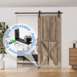 CCJH 6.6FT Single Sliding Barn Door Hardware Kit Black Basic Roller Carbon Steel Hanger Flat Track System for Closet Kitchen 1 Door 39 inch Wide