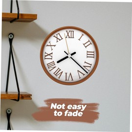 Angoily 1set DIY Roman Numerals Clock Numbers Kit Silent Movement Replacement Parts for Wall Clock Walnut Style for Home Decoration