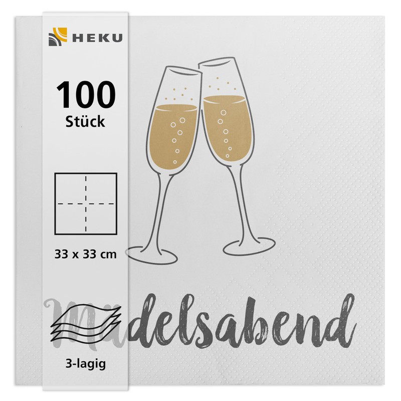 HEKU 30243-329 100 napkins, cellulose, ‘Mädelsabend' (German language)