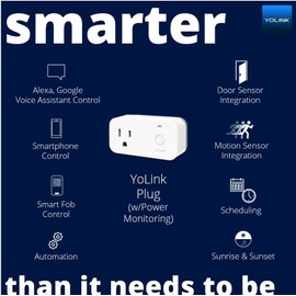 YoLink Smart Plug with Energy Monitoring, 1/4 Mile World's Longest Range Smart Home Mini Outlet Works with Alexa Google Assistant IFTTT Remote Control Home Appliances Anywhere, YoLink Hub Required