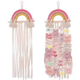 ZHLKHIOP Bow Organizer for Girls, Hairbow Organizers and Claw Clip Organizer, 25x70cm Bow Hanger for Girls Hair Bows, Space-Saving Hair Accessory Storage Solution