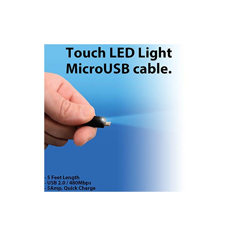 VOLT PLUS TECH Bright LED 2Pack MicroUSB Cable Compatible with