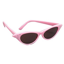 Bristol Novelty BA995 50'S Dark Lens Sunglass, Womens, Pink, One Size