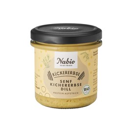 NABIO | Protein-Aufstrich Kickererbse Senf Dill Kichererbse I auf Basis von Kichererbsen I angenehm cremig I (1 x 140g)