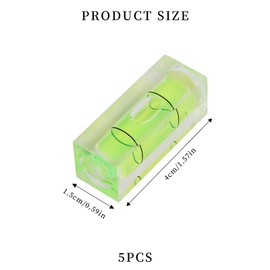 5 pieces mini spirit level, 15 x 15 x 40 mm dragonfly spirit level, small spirit level for furniture, tripods, camping, cameras, caravan