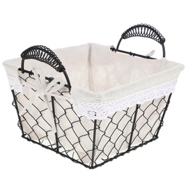 TOVINANNA Bread Serving Basket Liner Iron Wire Storage Basket for Fruit and Vegetable Display