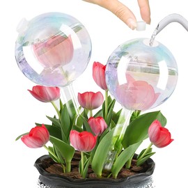 E-feilai Plant Flower Watering Globes,Glass Watering Devices,Self-Watering System Spikes, Automatic Plant Waterer,Self Watering Plant Feeders Bulbs Insert, Plant Lover Gifts (4, Globes)