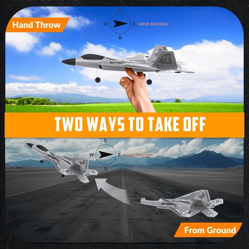 RCkuler RC Planes,4 Channel F22 Raptor Remote Control Airplane with