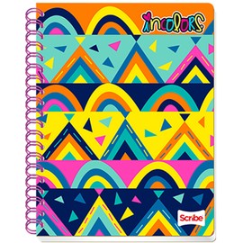 Scribe, Incolors, Cuaderno Profesional, Pasta Semi Rígida, Espiral Doble, Raya, 100 hojas, Diseños aleatorios                                         