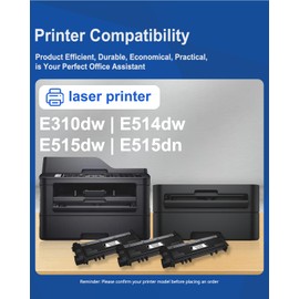LOMENTICS E310 CVXGF Toner Cartridge Compatible Replacement for Dell E310dw E514dw E515dw E515dn Printer (3 Black)
