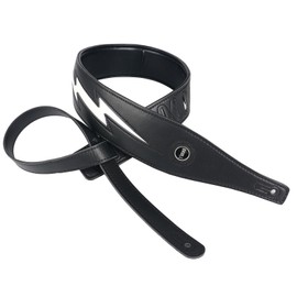 YUEKO Cool Lightning Pattern Guitar Strap for Electric Guitar/Bass (Black)