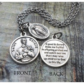 St. Gerard, Fertility, Pregnancy Prayer Necklace, Keychain or Clip, Patron Saint Catholic Jewelry, Customize with Initial or Crystal Birthstone Option, Unisex Gift