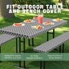 Bouiexye 3 Pcs Set Polyester Picnic Table Cover with Bench