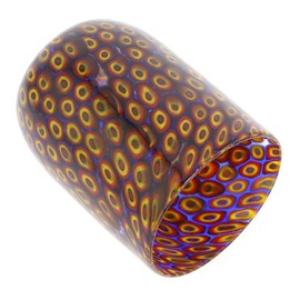 GlassOfVenice Murano Glass Tumbler - Mosaic Red and Yellow