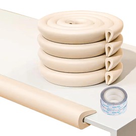 Baby Proof Edge Protectors 2-Pack (8Ft Total) - Ultra-Soft Foam U-Shaped Corner Guards for Table,Desk,Furniture - 4 Colors Safety Bumpers for Sharp Edges Under 2cm(Beige)