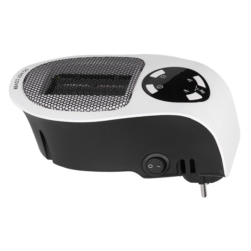 500W Black and White Mini Electric Heater Portable Wall Mounted