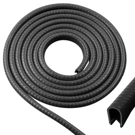 Skweawert 10ft(3000mm) 1/16"(1.5mm) UZ-01 Black Rubber Edge Trim,U Channel Edge Guard Protector,PVC and Steel Sheet Rubber Seal Strip,for Panels Cars Doors Hatches Steel Plates