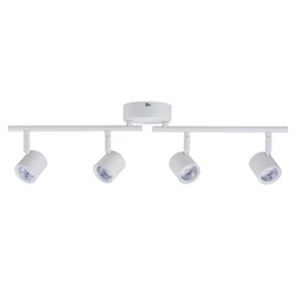 Arcfox 30W 4-Light LED Track Lighting Kit Ceiling Spotlight Fixture 3000K Warm White Dimmable Flexibly Rotatable Light Head for Kitchen Accent Task Lighting White (4 Head)