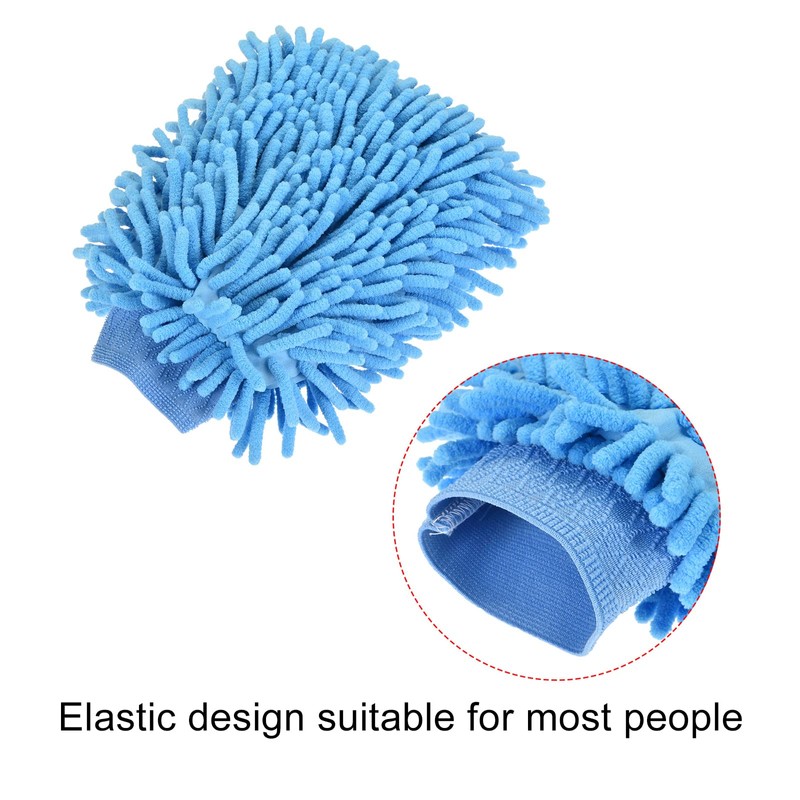 sourcing map Microfiber Soft Chenille Wash Mitten Double Sided Dusting