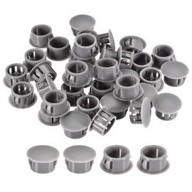 uxcell 5/8" Plastic Hole Plugs, 66Pcs Flush Type Panel Round Snap in Fastener Knockout Locking Plugs for Furniture Insert End Caps Panels, Gray