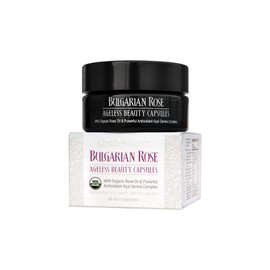 Alteya Organics Bulgarian Rose Ageless Beauty Capsules with Bulgarian Rose Oil and Antioxidant Acai Derma Complex - 30 Servings