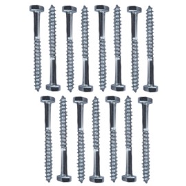 M6 Coach Screws Hex Head Width 10mm Half Thread Zinc Plated Steel Wood Screw Hexagon Lag Bolts Silver Long 6mm x 60mm (2.36" x 0.24") Box of 15 pcs