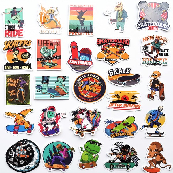 Cool Skate Board Sticker Packs Funny Skateboard Helmet Decals Skateboarding