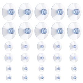 SynHHergyx 30 Pcs Clear Suction Cups for Glass 3 Sizes PVC Plastic Sucker Pads Without Hooks Strong Adhesive Suction Holder for Home Organization Festival Decoration Window, 0.8,1.2, 2.2 inch