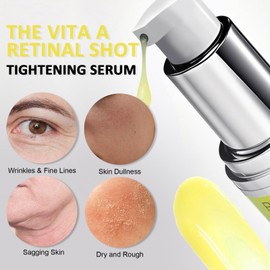 The Vita A Retinol Shot Tightening Serum, Retinal Shot Tightening Booster, Retinol Serum For Face, Dark Spot Remover For Face | Pore Minimizer, Anti-Aging & Wrinkles | Firmer & Smooth Skin, 30ml