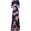 Bon Rosy Women's 3/4 Sleeve Floral Printed Bohemian Maxi Wrap