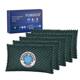FUNOUO 100g Rechargeable Desiccant Pack of 5,Moisture absorbers for storage,Moisture absorbers Bag,Desiccant Dehumidifier bag,Dehumidifier for Home Closets,Gun Safe, and Cars