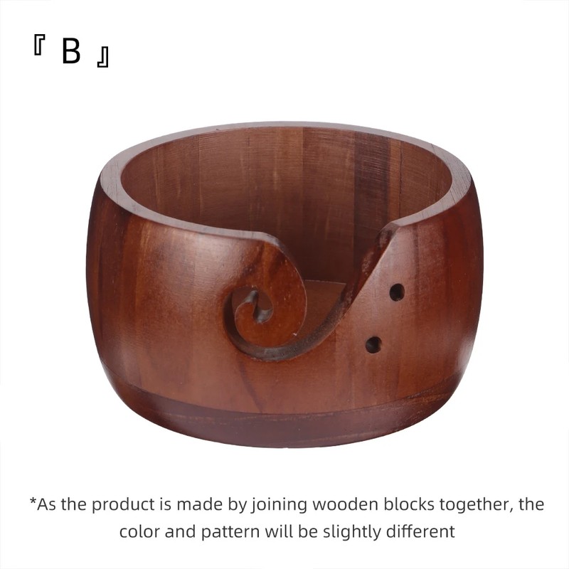 Wooden Yarn Bowl for Knitting & Crochet – Round Yarn