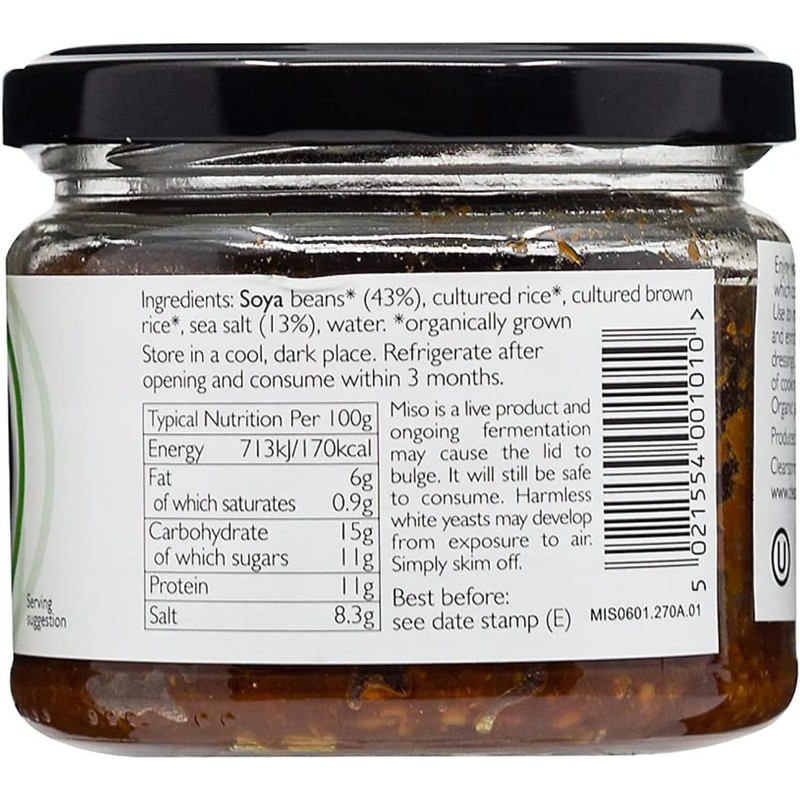Clearspring Organic Japanese Reduced Salt Unpasteurised Miso Jar