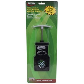 Valterra T1001VPM Bladex 1-1/2" Waste Valve Body with Metal Handle , Black