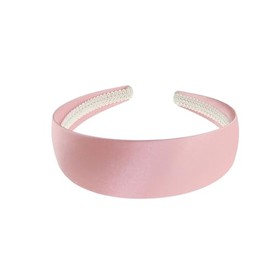 Wide Flat Very Strong 4cm Plain Simple Blank Satin DIY Millinery Hatinator Big Fascinator Fastener Long Thick Hair Accessories Headband Crafts Alice Band Woman (Dusky Pink)