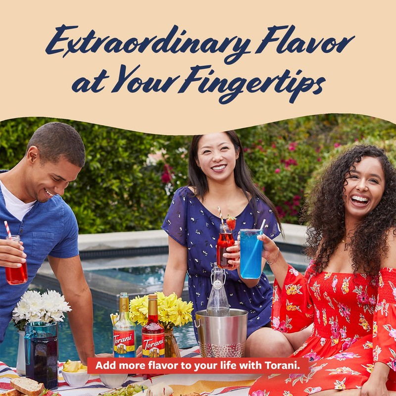 Torani Strawberry Syrup for Drinks, Flavoring for Iced Tea, Lemonade,