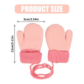 Children's Mittens, Baby Gloves Children 2 Years, Winter 1-2-3 Years, Toddlers' Knitted Gloves with Lanyard, Children's Gloves, Toddler Christmas Knitted Gloves for 0-3 Years, Girls, Boys, Decoration,