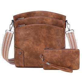 Crossbody Bags for Women Retro Shoulder Purses Ladies Cross Body Handbags with Designer Guitar Strap Triple Pockets