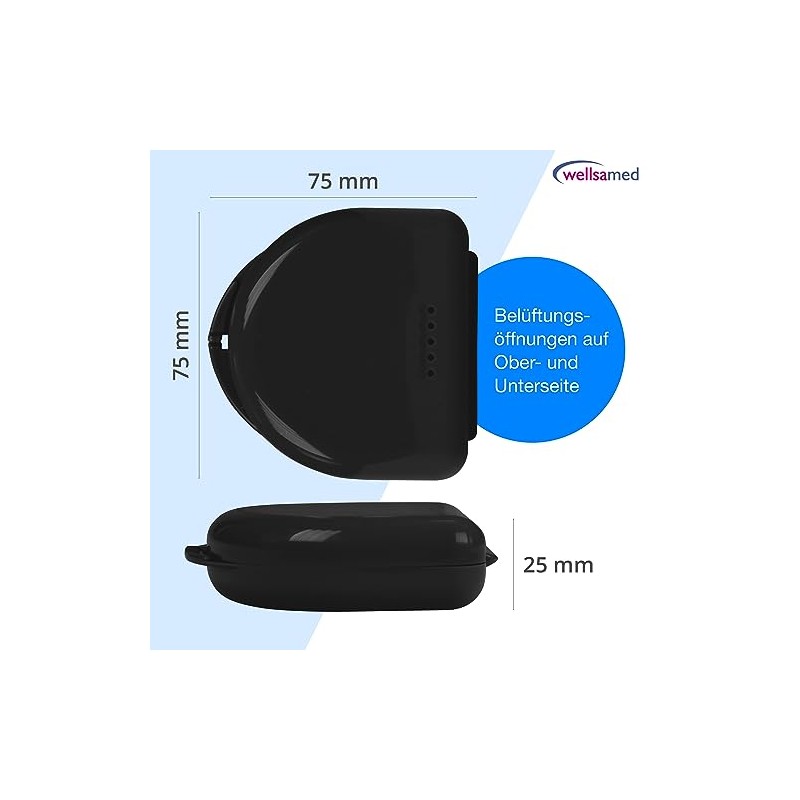 Wellsamed KFO Classic Black Rail Box for Storing Braces or
