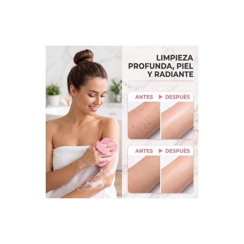 Cepillo de Silicona para Cuerpo 4 Pcs, Cepillo Corporal para