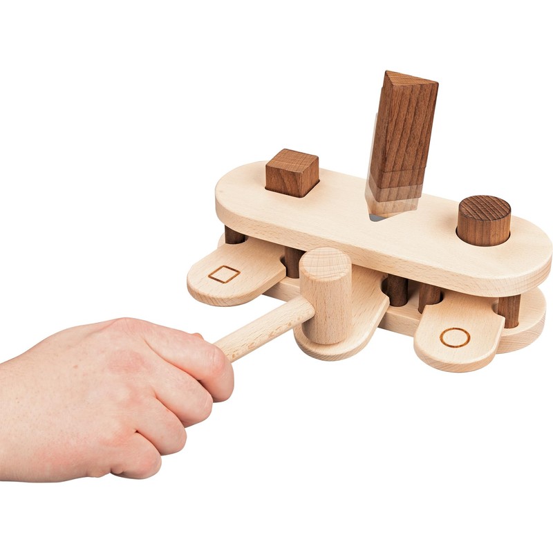 goki 58681 Wooden Hammer Bench Nature