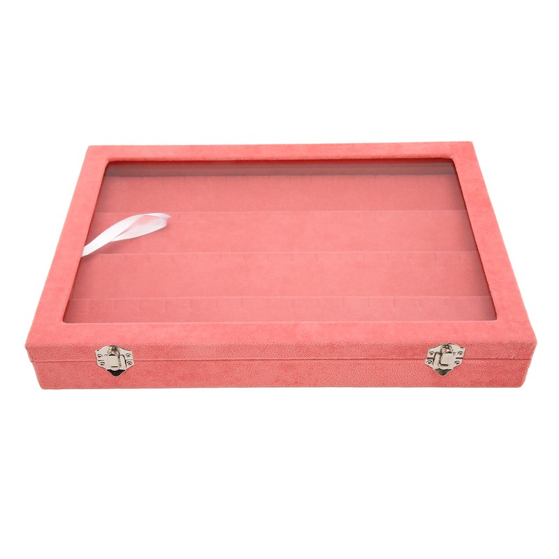 Pin Display Case Pink Large Elegant Solidwood Dustproof Glass Window