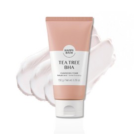 HAPPY BATH Tea Tree Facial Cleanser, Exfoliating BHA Face Wash with Salicylic Acid&Tea Tree Extracts, Combination to Oily Skin, Korean Foaming Face Cleanser, Gentle Formula for Daily Use, 5.29 Fl Oz.