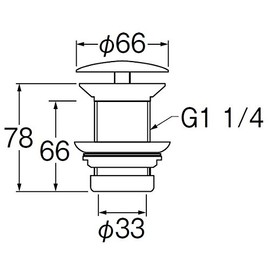 SANEI Toiletry Drain Valve Hole Diameter 1.8 inches (46 mm) No Overflow H3100-32