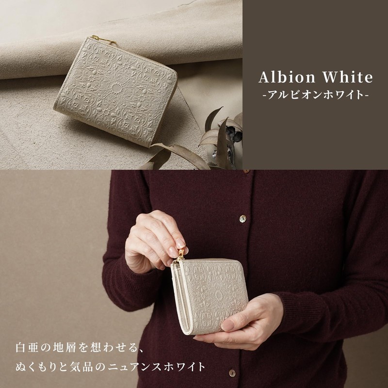 HIRAMEKI. Morris Wallet, Genuine Leather, L-Shaped Zipper, Mini Wallet, Women's,