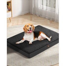 UPVILLA Orthopedic Small Dog Bed, Egg Crate Foam Support & Waterproof Dogs Couch, Soft & Cozy Dog Crate Bed with Non-Slip Bottom and Removable Washable Cover, Black Small Pet Mat